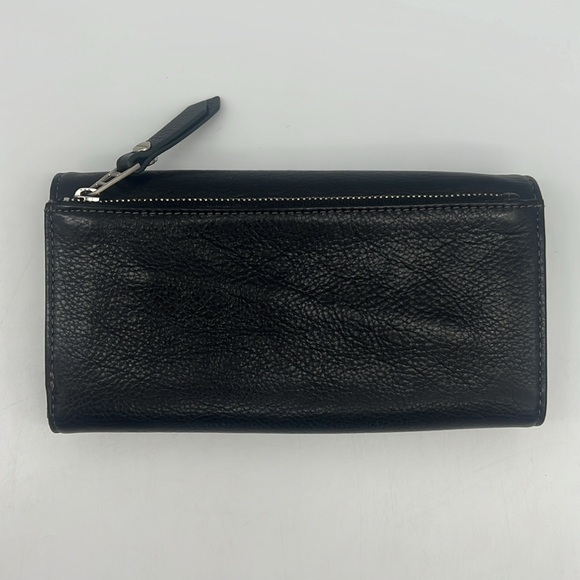 Fossil Issue No. 1954 Cowhide Leather Flap Clutch Wallet Black - Picture 2 of 15